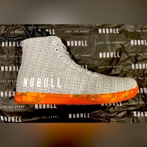 NOBULL White HTR/Orange Camo High Tops Size: Men’s 8.5